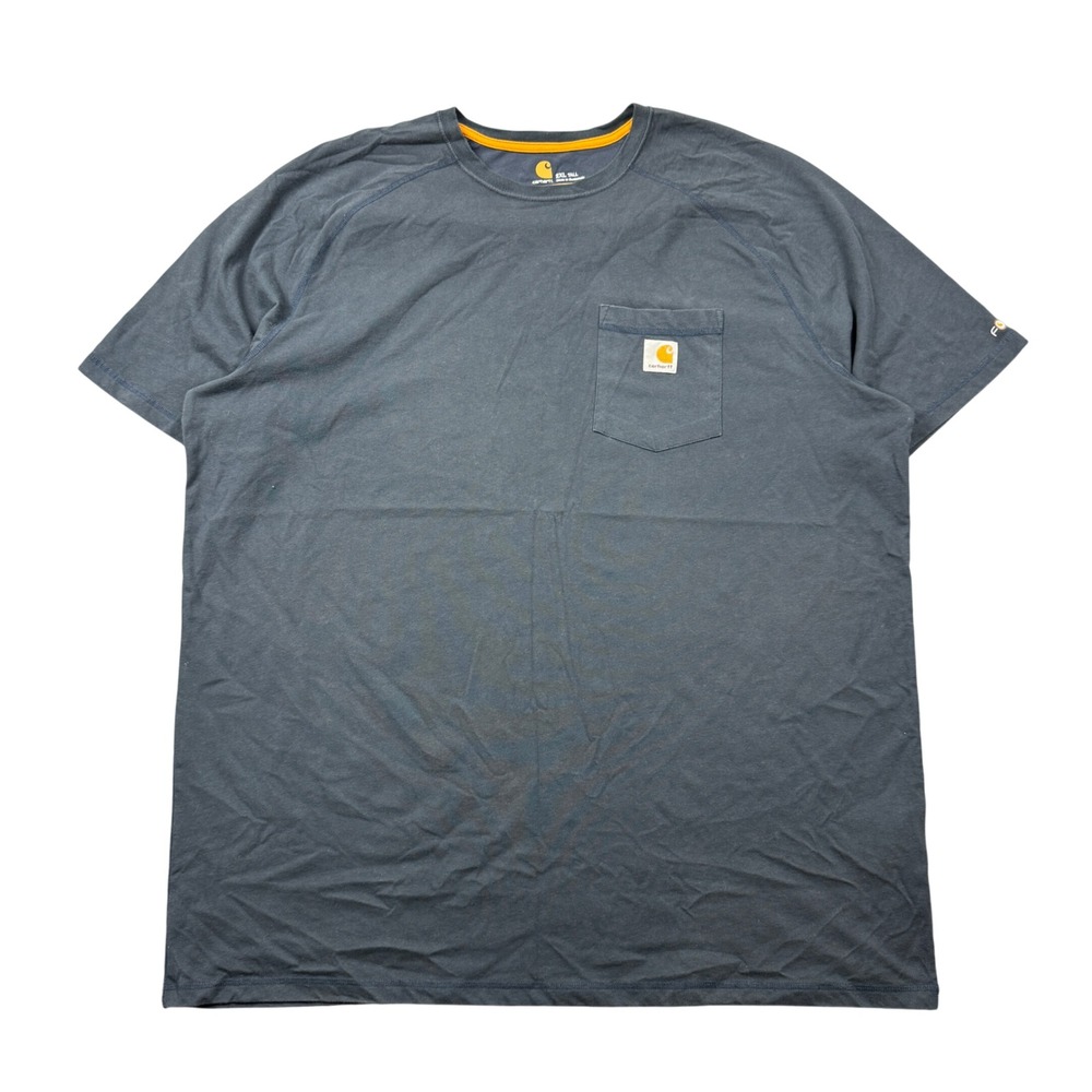 Carhartt Force Relaxed Fit Pocket T-Shirt Navy Blue Mens 2XL Tall Workwear